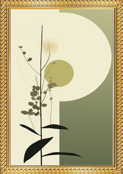 modern geometric botanical wall art frame set of 3 – premium a4 wooden glass frames