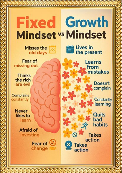 growth mindset office wall art set – premium a4 motivational frame trio for workplace & study room