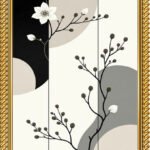 premium a4 modern abstract wall art frame set of 3 – contemporary geometric, landscape & botanical decor