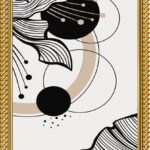 modern abstract floral wall art frame set of 3 – premium a4 wooden glass frames