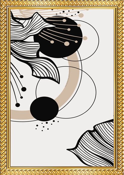 modern abstract floral wall art frame set of 3 – premium a4 wooden glass frames