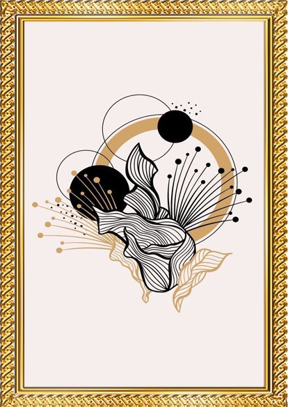 modern abstract floral wall art frame set of 3 – premium a4 wooden glass frames