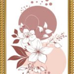 modern abstract floral wall art frame set of 3 – premium a4 wooden glass frames
