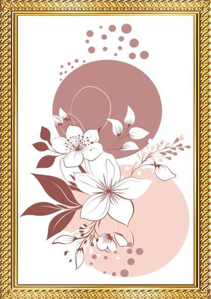 modern abstract floral wall art frame set of 3 – premium a4 wooden glass frames