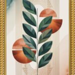 modern botanical abstract wall art frame set of 3 – premium a4 wooden & glass wall decor