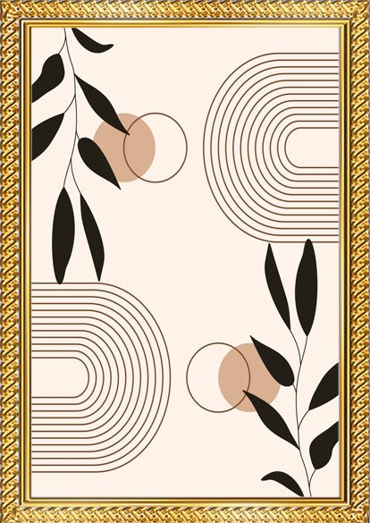 modern botanical abstract wall art frame set of 3 – premium a4 wooden & glass wall decor