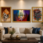 islamic spiritual collection – set of 3 premium a4 islamic calligraphy wall frames