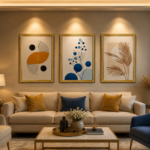 modern botanical & geometric wall art set of 3 – premium a4 framed wall decor | myframory