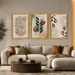 myframory modern botanical abstract wall art frame set of 3