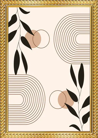 myframory modern botanical abstract wall art frame set of 3 2