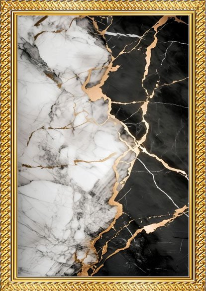 myframory modern botanical & marble wall art set of 3 premium a4 frame