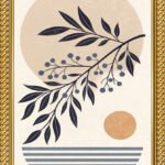 myframory premium botanical abstract wall frame set of 3