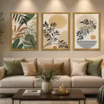 myframory premium botanical abstract wall frame set of 3