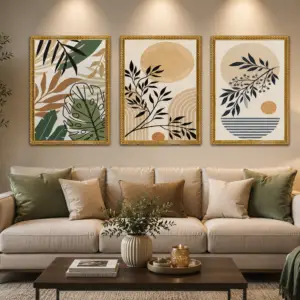 myframory premium botanical abstract wall frame set of 3