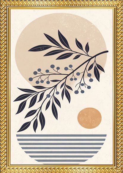 myframory premium botanical abstract wall frame set of 3