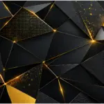 Luxury Black Gold Geometric Laptop Sticker | Premium Minimal Laptop Skin | MyFramory