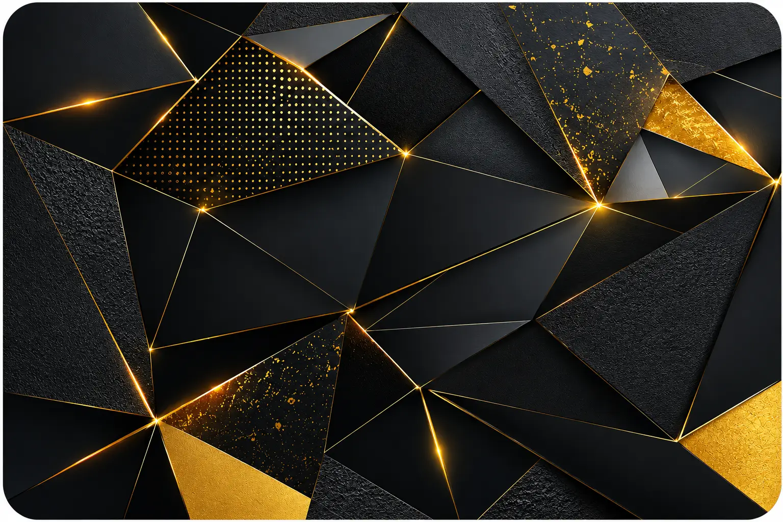 Luxury Black Gold Geometric Laptop Sticker | Premium Minimal Laptop Skin | MyFramory